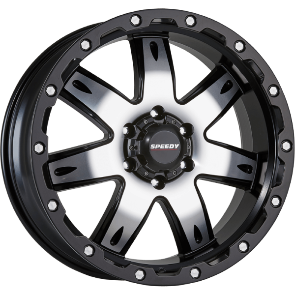 BEDROCK SATIN BLACK/SATIN MACHINED 4 WHEELS AND TYRES ONLY $1300